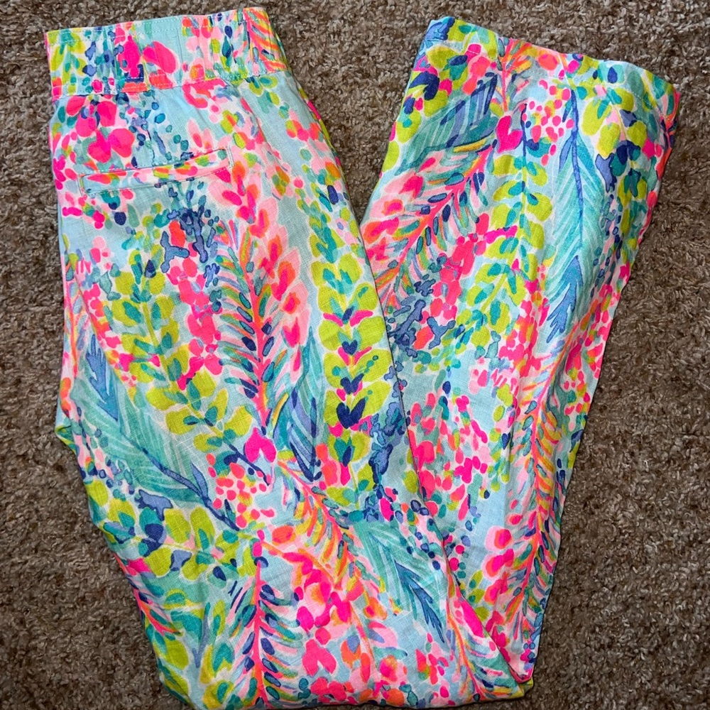 Lilly Pulitzer Catch The Wave Florita Linen Beach Pants size XS HOLY GRAIL